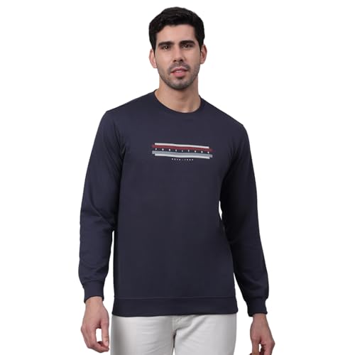 Image of Cantabil Cotton Blend Regular Fit Solid Round Neck Full Sleeve Casual Sweatshirt for Men | Full Sleeves Round Neck Sweatshirts for Men | Mens Round Neck Solid Sweatshirt (P MTSH00028)