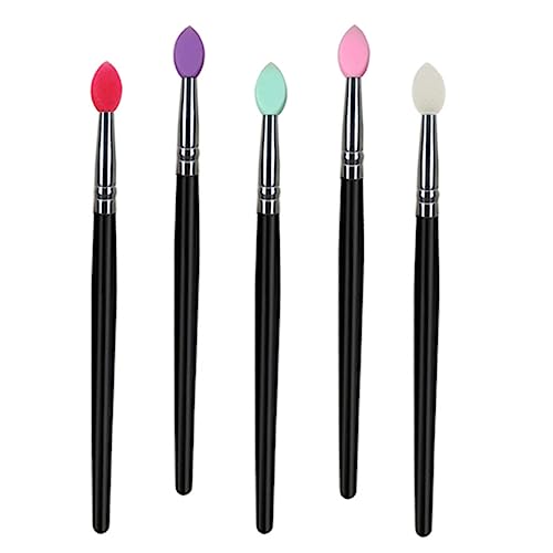 PATKAW 5 Piezas Cepillo De Sombra De Ojos Mezcla De Maquillaje De Sombra De Ojos Pincel De Maquillaje Plano Profusión De Cosméticos Resaltador Maquillaje Para Ojos Colorful Gel De Sílice