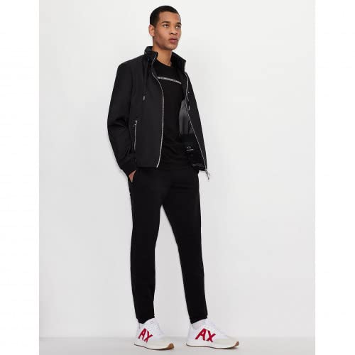 Image of Armani Exchange Men's Drawstring Circle Logo Zip Up Nylon Jacket