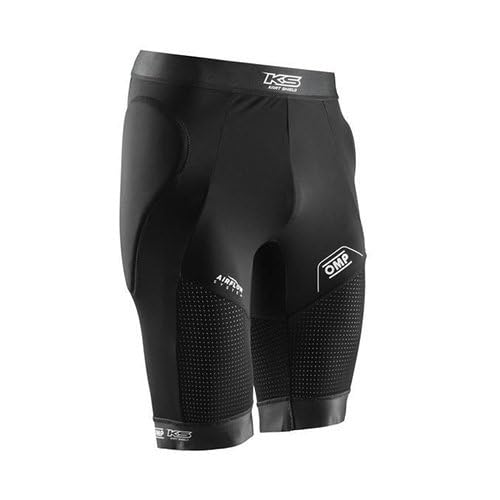 Omp - Pantalones Cortos Kart con Acolchado - Acolchado Específico para Mayor Confort - Espuma 3D Mejora Soporte Lumbar - Cintura Elástica con Agarre de Silicona - M - Negro