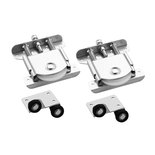 SEWACC 滑?防脱? ドアローラーキット 引戸用家具スライドローラー 耐久性引き戸滑り良くするキャビネット用木製 ガラス扉対応