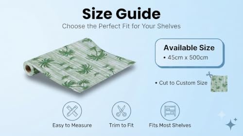 Image of Dribble (45cm X 500cm) Eva Shelf Liner Mat Roll, Non Slip Drawer & Cabinet Liner for Kitchen, Waterproof Oilproof Washable Fridge Mat, Anti Skid Multipurpose Mat (Palm Paradise Green)