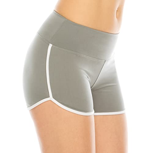 Short d'entraînement dauphin gris et blanc Sbsl166 pour course à pied et fitness running en taille XS