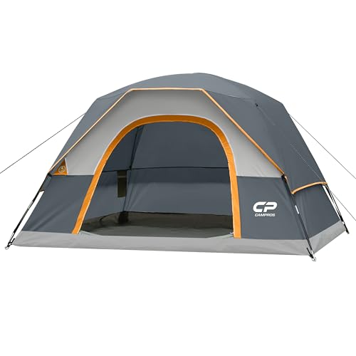 Image of CAMPROS CP Camping Tent 2 /4 /6 Person, Waterproof Windproof Double Layer Dome Tent, Easy Setup with Large Mesh Windows & Wide Door for Outdoor Camping Backyard