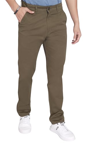Image of DIVISIVE Men's Regular Fit Cotton Chinos Trousers Pants