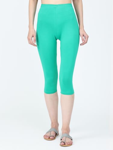 Image of Robinbosky Premium Stretchable Cotton Capri Legging for Women | Suitable for Formal wear & Casual wear | High-End Elastic Makes. The Leggings Squat Proof and Durable for Travel, Yoga, & Workout.