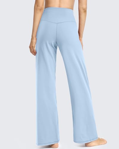 Image of Promover Wide Leg Pants Woman Yoga Pants with Pockets Stretch Loose Casual Lounge Sweatpants Petite /Regular /Tall