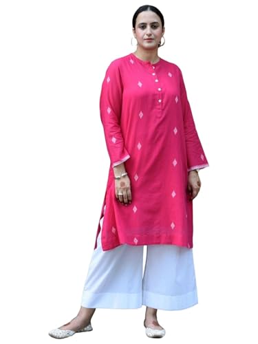 Image of GoSriKi Kurta Set for Women Erode Rayon Printed | Kurti Set for Woman | Kurta Palazzo 2 Piece Outfit | Round Neck Full Sleeve Straight Fit Ethnic Dress Stylish Kurta Sets for Women Clothing