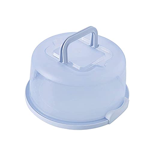 U/D Porta torta rotondo contenitore con manico adatto per torte piccole diametro 25 cm, altezza 13 cm, blu, classico