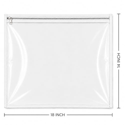Image of Non-Woven Saree Storage Covers Set of 12 with Transparent Window & Smooth Zipper | White Saree Organizer Bags for Dresses, Lehengas & Garments | Wardrobe Storage Organizer