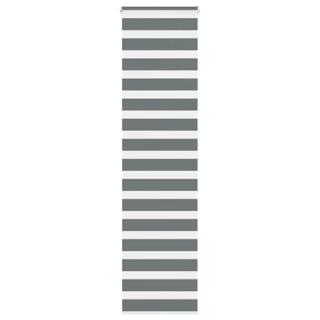 Vidaxl (Dark Grey, 55 X 200 Cm) Zebra Blind Dark Grey 60X230 Cm Fabric Width 55.9 Cm Polyester