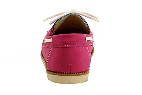 Girl's Fashion Slip On Pink/Royal Blue Boat Shoes Sz:4