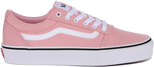 Vans Vans Girl's Ward Sneaker, Canvas Powder Pink White, 2.5 UK