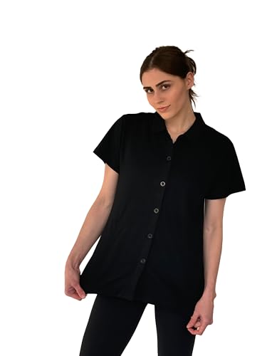 USBD Post Mastectomy Collar Shirt with Drain Pockets Button Down Premium Cotton Shirt for Drainage Systems2