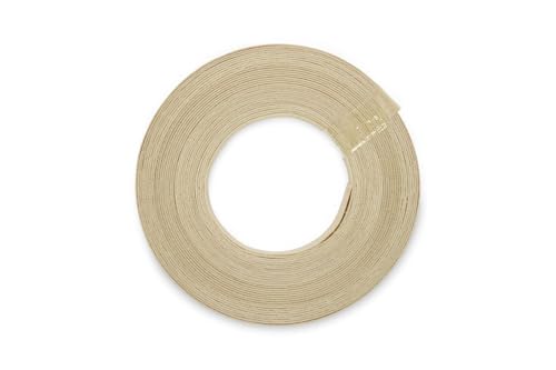 WoodPress® 15 mm Birken-Bügelkante - 7,5 m Rolle - vorgeklebtes Holzfurnierband für einfache DIY-Anwendung - deckt den Rand einer Standard-MDF-Platte ab