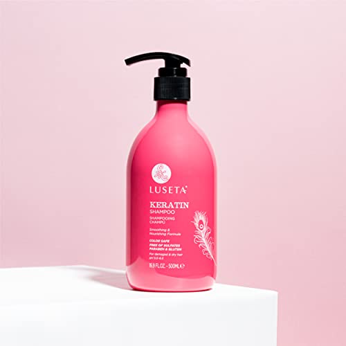 Image of Luseta Keratin Shampoo for Dry Damaged Hair, Repair & Strengthen 16.9oz | Smoothing & Nourishing for Color Treated Hair, Helps Tame Frizz, Improve Manageability and Leave Hair Soft, Silky