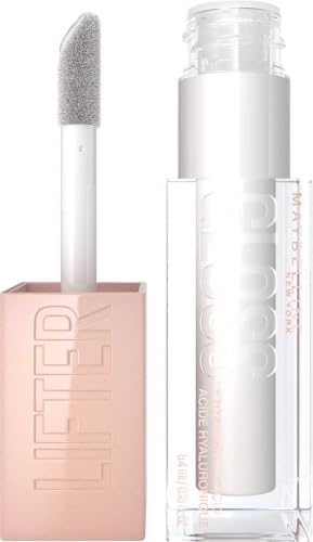 Maybelline New York Lifter Gloss Brillo de Labios, 001 Pearl | Ácido Hialurónico, Hidratación Intensa, Labios Rellenos Sin Retoques, Acabado Brillante, Lifter Gloss