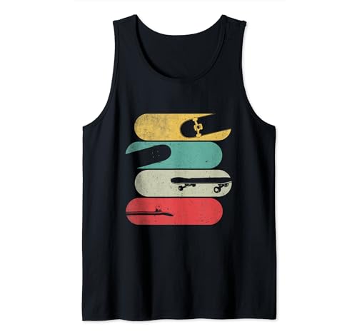 Colorful Retro Skateboard Vintage Skater Skate Débardeur