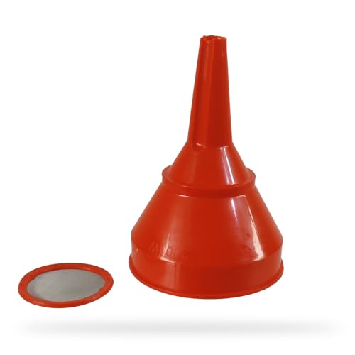 GREENSTAR - Entonnoir En Plastique - Avec Filtre Amovible - Pour Bricolage Ou Mécanique - 100 mm - Rouge