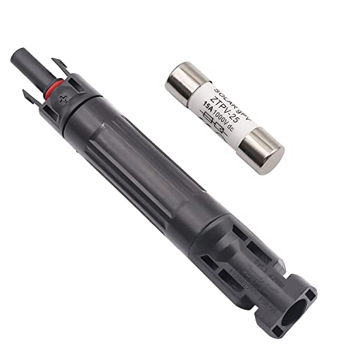 Sunxeke PV Solar Fuse Holder Connector Inline Waterproof with 20A fuse,for Solar Panel, Control Solar etc.N-001+ZTPV-25-20A