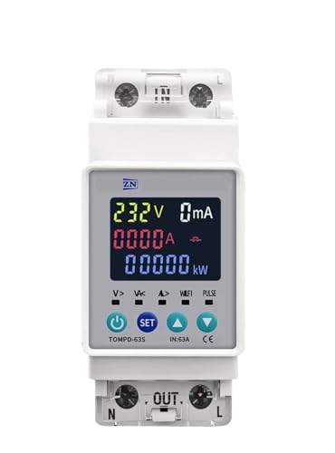 Disjoncteur temporisé 63A 230V protection fuite de courant et surtension
