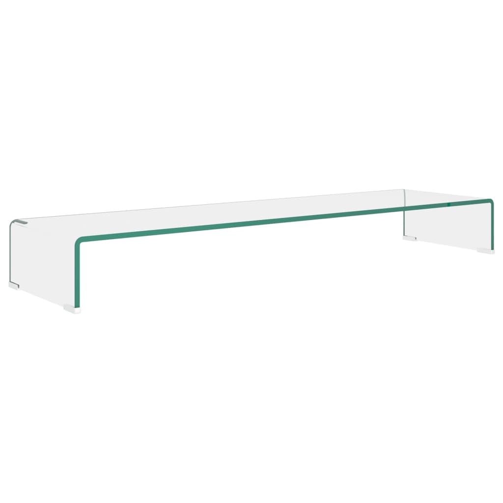 Stolik pod telewizor / podwyższenie ekranu szklany przezroczysty regał pod telewizor szafka pod telewizor szafka wisząca stolik konsolowy z szufladami 110 x 30 x 13 cm