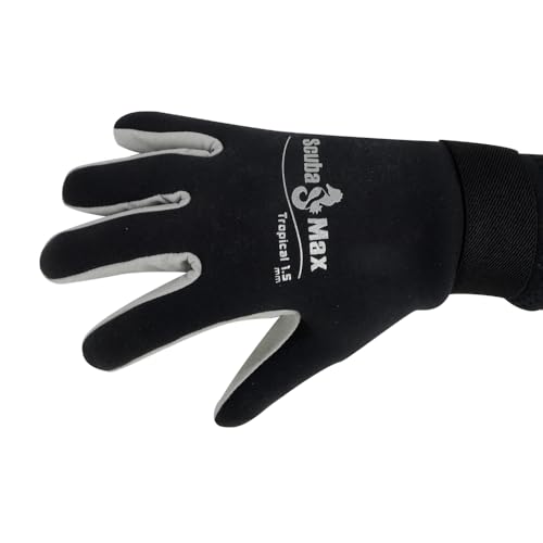 ScubaMax 1.5mm Amara Palm Comfort Durable and Protective Water Sport Gloves Kayaking, Scuba Diving, Rafting