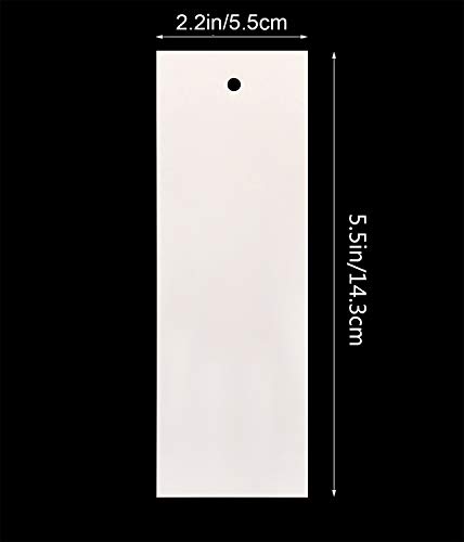 Penta Angel Bookmark With Tassel 20Pcs Blank Kraft Paper Cardstock Bookmarks Gift Tags And 20Pcs Random Color Handmade Tassels For Earring Key Chain Jewelry Making And Craft Diy (White, 5.5X2Inch) #TOP1