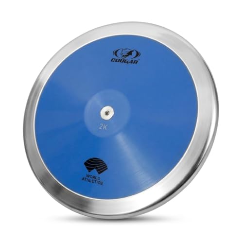 Image of COUGAR Speedy Athletics Discus for Men & Women | Hi-Spin ABS Plastic with Steel Rim | 2.00 KG IAAF Approved | Track & Field Training for School, College, Competition