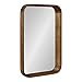 Kate and Laurel Hutton Modern Rounded Rectangle Wall Mirror, 20 x 30, Rustic Brown, Transitional Geometric Mirror for Wall