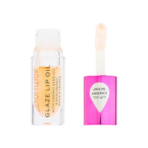 Image of Revolution Beauty Glaze Lip Oil, Hydrating & Nourishing Formula, Infused with Vitamin E & Hyaluronic Acid, Getaway Terracotta, 4.6 ML