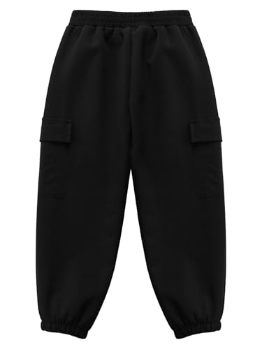 JEATHA Kids Boys Cargo Pants Unisex Pull-on Joggers Warm Fleece-Lined Sweatpants for Snow Winter Outdoor Sport4