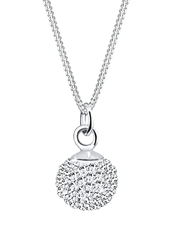 Elli Collier Femme Pendentif Boule Cristal - (925/1000) Argent