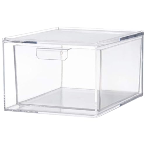 Gadpiparty Organizador de Cajones Apilable Transparente para Escritorio, Caja de Almacenamiento de Plástico Desmontable, Contenedor Multiusos para Cocina y Refrigerador, Cajón Único