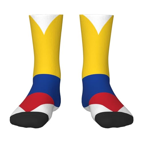 Oudrspo Chaussettes amusantes pour hommes avec drapeau de la Colombie, amusantes et colorées à motifs