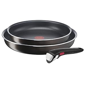 Tefal Ingenio L1509202 Frying Pans 24/28 cm, Removable Handle, Non-Induction, Non-Stick Coating, Stackable, Dishwasher Safe, Easy Plus, Set of 2