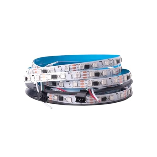 ADRESUNO WS2811 RGB LED Strip Addressable Pixel Strip Light SMD 5050 RGB+IC Dream Color Non-Waterproof DC12V (16.4FT 300LED, White PCB Non-Waterproof)