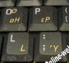 Sticker para teclado Turkish F amarillo miniatura 2