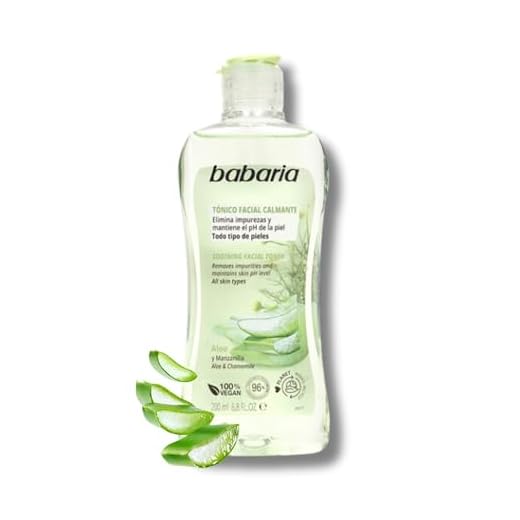 Babaria – Tonico Facial Calmante Con Aloe Vera Y Manzanilla | Tonico Facial Piel Madura | Tónico Facial 200 Ml Blanco