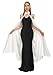 KUOIN Women's Chiffon Sheer Cape Gothic Tulle Cloak Halloween Wedding Bridal Collared Shawls Full-Length 130CM