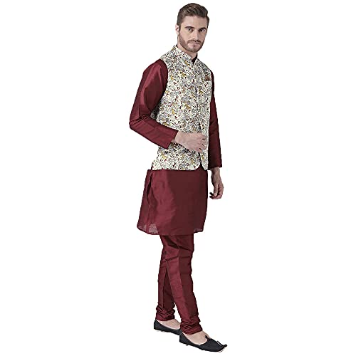 Image of hangup 3 Pc Kurta Pajama Set For Men (3PCABlack-KPW)