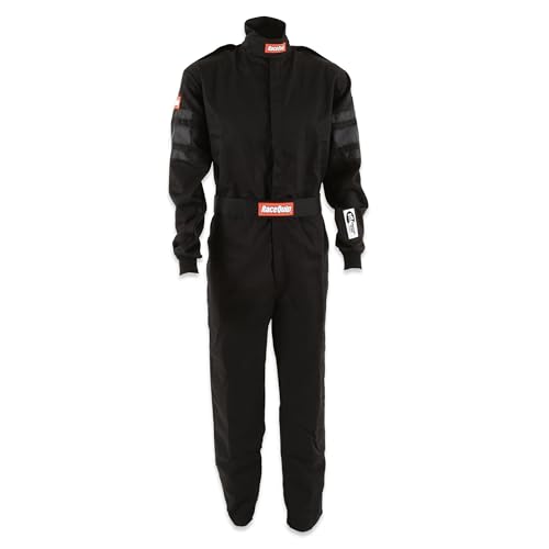 Image of RaceQuip Racing Driver Fire Suit One Piece Single Layer SFI 3.2A/ 1 Black Small 110002