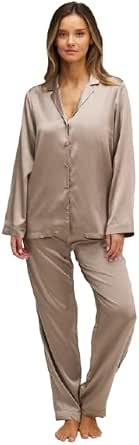 Dore & Rose Women's 100% Mulberry Silk Pajama Set
