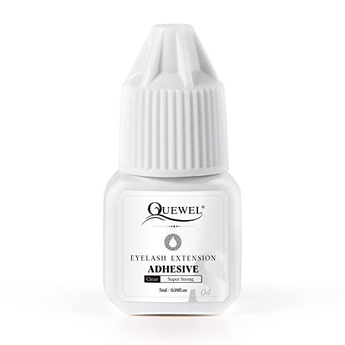 Eyelash Extension Glue 5ml Clear Lash Glue For Eyelash Extensions Super Strong Eyelash Glue For Colored Lash Extensions Lowest Fumes Lash Adhesive 0.5-1.5s Fast Drying 6-7 Weeks Stay