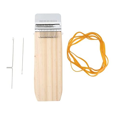 DRYEN Mini Darning Loom Speedweve Type Weave Tool, 12 Hooks Convenient Small Weaving Loom Kit for Beginners Quickly Mending Jeans, Repair Holes Cover