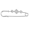 HOUSWEETY 1 Fibule Broche Epingle a Nourrice Cristal Losange Simple Vetement Echarpe #1
