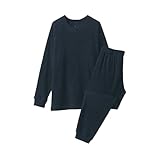 無印良品 紳士 なめらかニットフリース 長袖ルームウェアセット メンズ FB0YMA5A ダークネイビー 紳士L