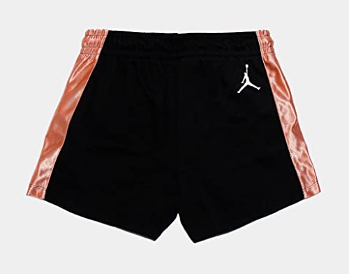 Big Kids Girls Jordan Jumpman Satin Shorts Size Medium Color Black and Gold2