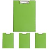 MAUL Schreibmappe A4 | Klemmbrett aus Pappe mit Folienüberzug zum Zuklappen | Konferenzmappe mit Fach für Dokumente | Praktisch zum Aufhängen | Hellgrün | 2339254 (Packung mit 4)