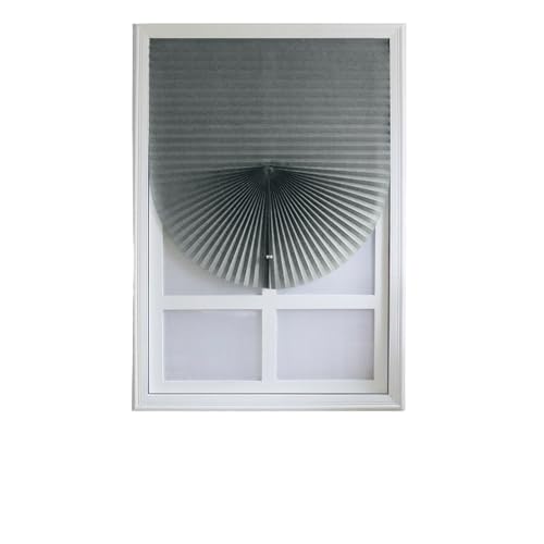 Estores Adhesivos Cortinas Plisadas Autoadhesivas for Medias Ventanas, no Tejidas, Plegables, for Balcones(Dark Grey)